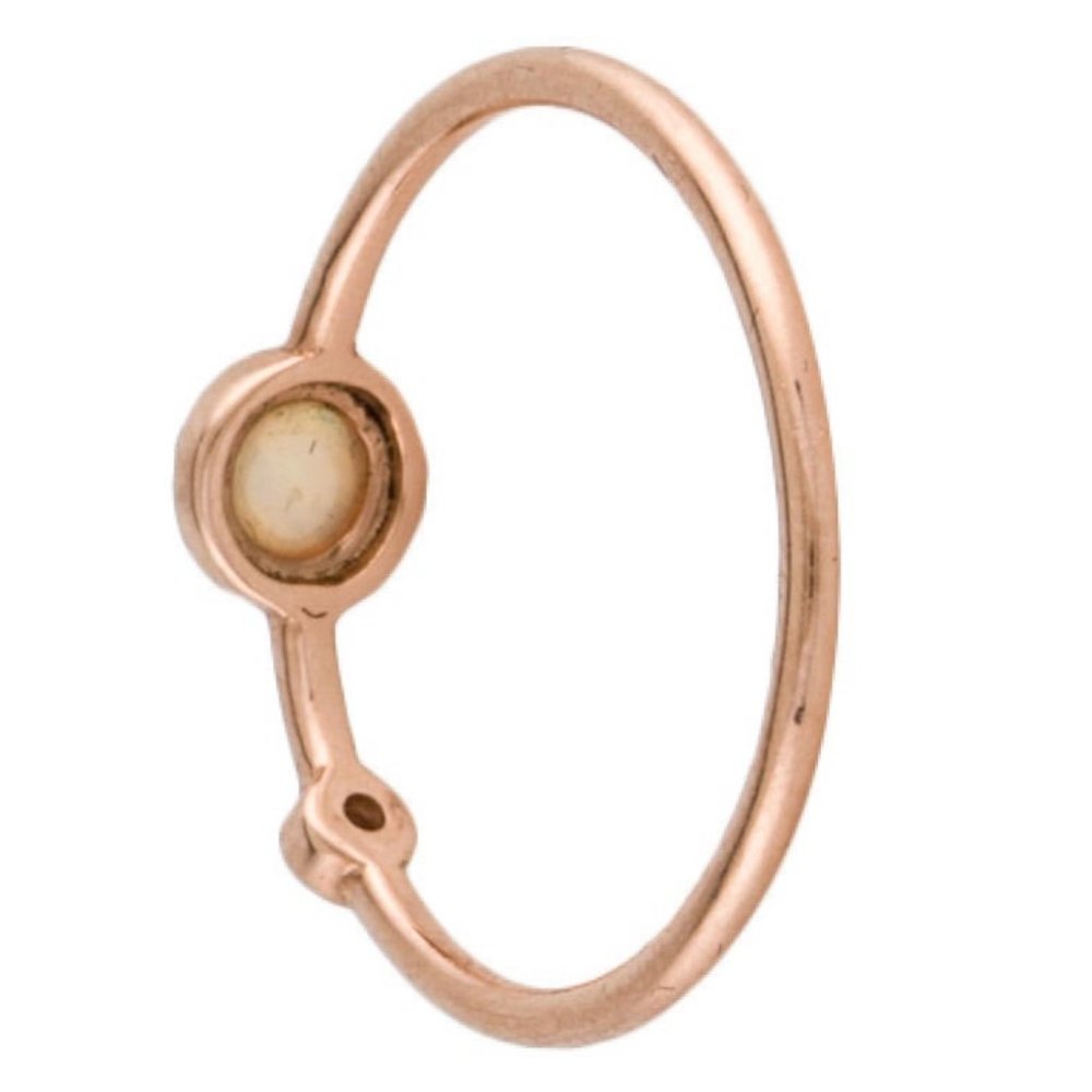 14K OPAL & DIAMOND ROSE GOLD RING - Picture 6 of 6